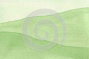 Abstract watercolor green multi-layered background with gradient, hand-drawn.