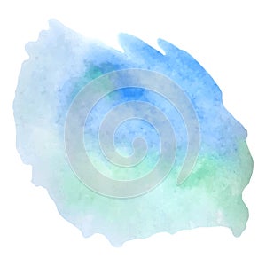 Abstract watercolor hand paint texture blue and green isolated on white background.