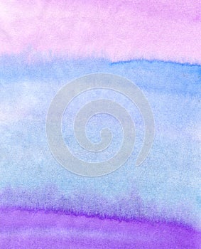 Abstract watercolor hand painted background. Colorful texture in pink, blue and purple colors.