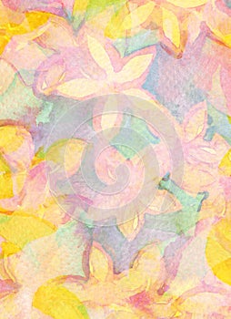 Abstract watercolor hand painted background. Flower pattern.