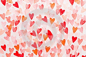 Abstract watercolor heart background. Concept love, valentine day greeting card