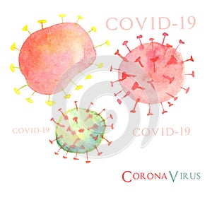 Abstract watercolor image of corona virus