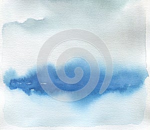 Abstract watercolor landscape blot painted background. Texture.