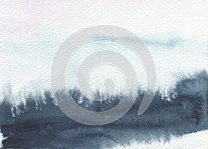 Abstract watercolor landscape blot painted background. Texture paper