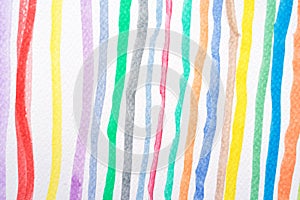 Abstract watercolor lines pattern background. Colorful watercolor painted brush strokes on white