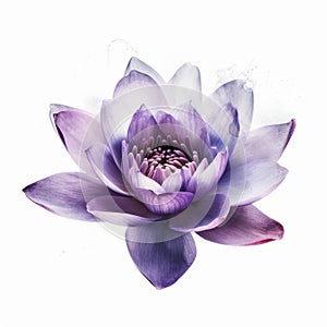 Abstract Watercolor Lotus Flower: Moody Purple Floral Artwork