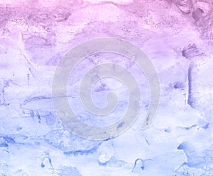 Purple and blue watercolor paint background, lettering scrapbook sketch.