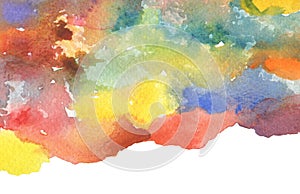 Abstract watercolor painted background. Paper texture. Isolated