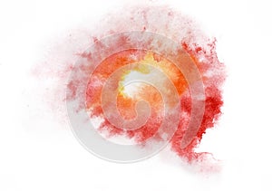 Abstract watercolor painted background with red and yellow colors