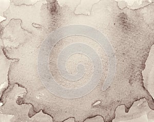 Abstract watercolor on paper texture as background. In Sepia toned. Retro style