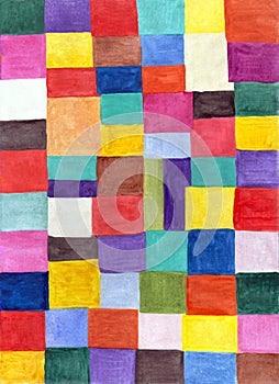 Abstract watercolor picture geometric