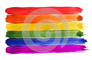 Abstract watercolor rainbow background. Gay pride LGBT flag.