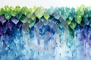 Abstract watercolor raindrops on paper