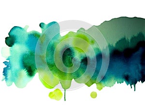 Abstract watercolor splatter, blot, stain, artistic, isolated on white background