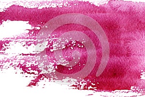 Abstract watercolor stain of wine red isolated on a white background. Hand drawn watercolor illustration. High resolution. Large