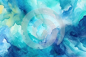 Abstract Watercolor Teal and blue Background.