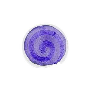 Abstract Watercolor violet hand painted circle. Beautiful element for design. Color background