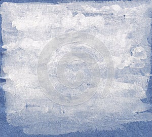 Abstract Watercolor White Background on Blue Shabby Paper