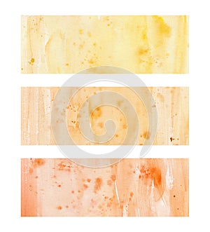 Abstract watercolor yellow orange horisontal background