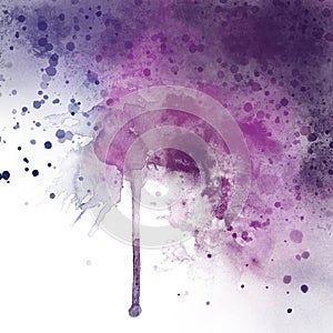 Abstract watercolour splatter drip background - vivid purple