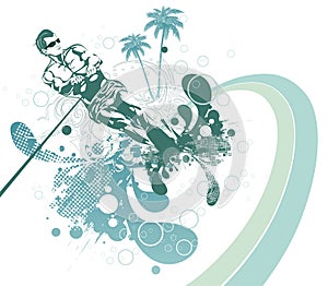 Abstract waterski & summer