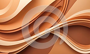 Abstract wave background. Dynamic blend of smooth, flowing waves and curves in various shades of brown, creating sense of movement