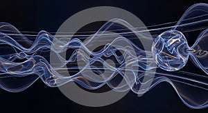 Abstract Wave Background, Energy Flow, Data Stream, Technology