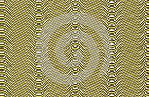 Abstract wave background. wave bend of green white lines horizontally texture golden canvas, volumetric