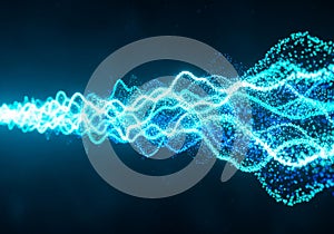 Abstract blue energy wave digital background