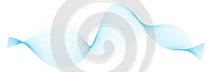 Abstract wave blue lines on white background