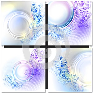 Abstract wave blue purplr background with