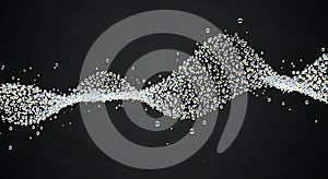 Abstract Wave of Bubbles on Black Background