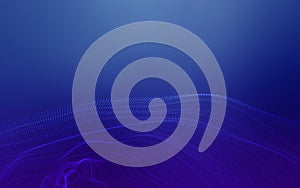 Abstract wave of connecting dots creating dynamic flowing pattern