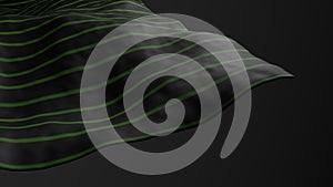 Abstract wave curved mesh stripped 3d illustration