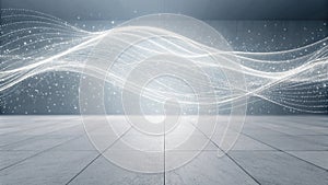 Abstract wave data flow digital technology background