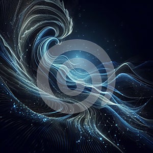Abstract wave design in a futuristic and sci fi inspired styl