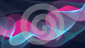 Abstract wave and dots technology background with light