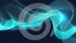 Abstract wave and dots technology background with light