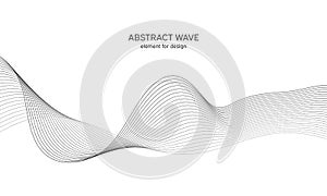 Abstract wave element for design. Digital frequency track equalizer. Stylized line art background. Vector illustration. Wave with