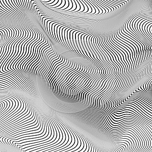 Abstract Wave Gray Stripes. . Motion Line. Vector illustration Curved Lines