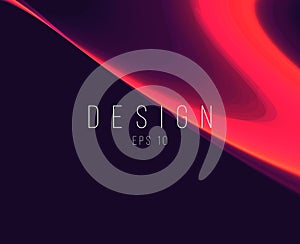 Abstract wave of hot liquid substunce, modern artistic neon design element, poster or banner backdrop