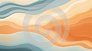 Abstract Wave Illustration In Turquoise And Orange