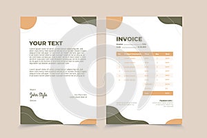 Abstract wave invoice template design