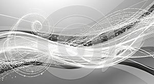 Abstract Wave and Line Art Background