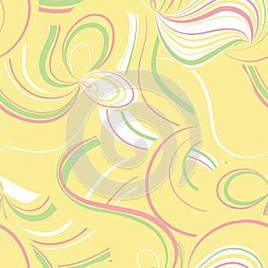 Abstract wave line seamless pattern. Grid swirk wavy background
