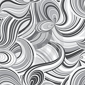 Abstract wave line seamless pattern. Grid swirl wavy background.