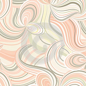 Abstract wave line seamless pattern. Grid swirl wavy background.