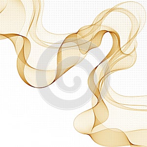 of abstract wave lines gold flowing isolated on white background for design elements or separator in concept of luxury technology