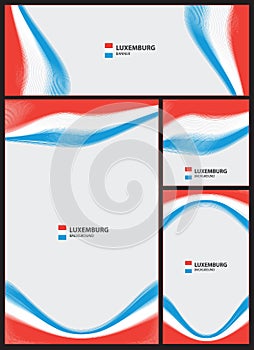 Abstract wave lines luxemburg flag banner background