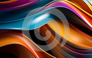 Abstract wave luxury color smooth flowing tape. Fantasy, Minimal, Clean, 3D Render, Surrealistic, Photographic Style, illustration